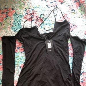 Juniors black strap dress